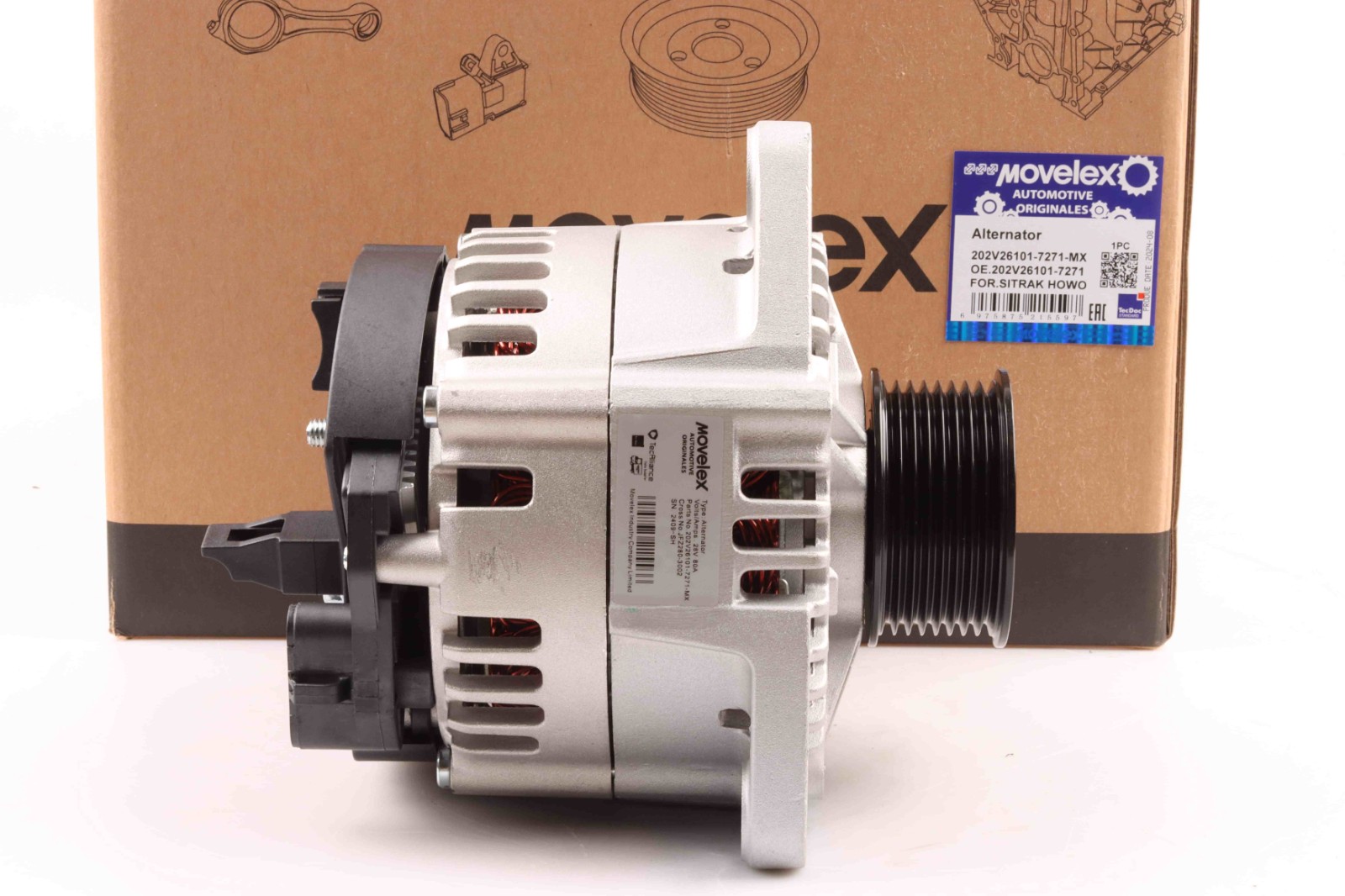ALTERNATOR SITRAK C5H, C7H HOWO T5G, T7H ,MC11, MC13 (80A) MOVELEX